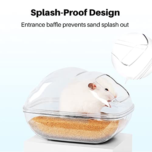 BUCATSTATE Baño de Hámster con Pala, Transparente Baño de Arena de Hámster Contenedor, Sauna Baño de Hámster para Guinea Pig Hurón Gerbil Chinchilla (L)