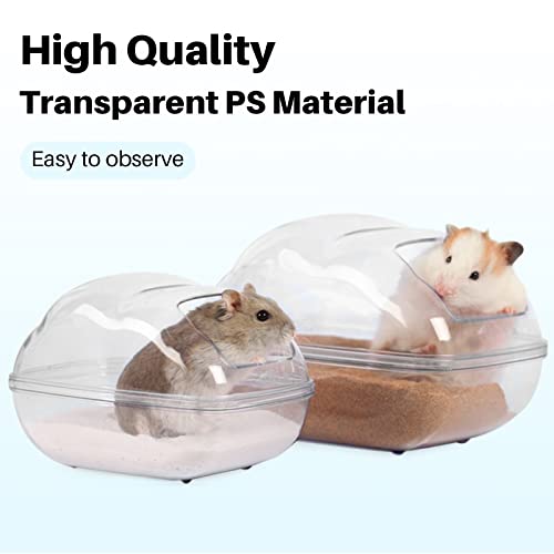 BUCATSTATE Baño de Hámster con Pala, Transparente Baño de Arena de Hámster Contenedor, Sauna Baño de Hámster para Guinea Pig Hurón Gerbil Chinchilla (L)