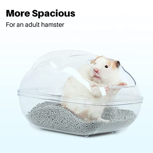 BUCATSTATE Baño de Hámster con Pala, Transparente Baño de Arena de Hámster Contenedor, Sauna Baño de Hámster para Guinea Pig Hurón Gerbil Chinchilla (L)