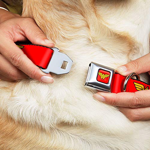 Buckle Down 9 – 15 "Wonder Woman Logo Rojo Collar de Perro