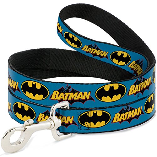 Buckle Down "Vintage Batman Logo & Bat señal Azul Correa de Perro, 6 "