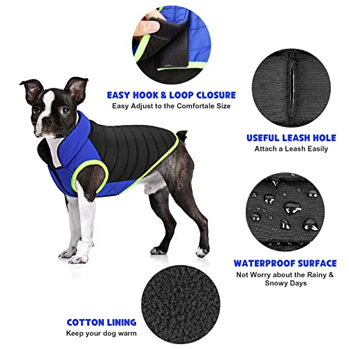 Buddypuppy Abrigo Perro, Impermeable Abrigos para Perros con Agujero para arnés, cálida Chaqueta Perro de Invierno Ropa Perro para Perros pequeños medianos, Negro, L