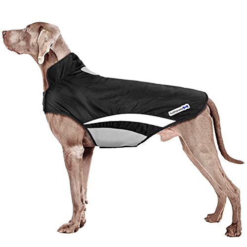 Buddypuppy Abrigo Perro Impermeable, Chaqueta Perro cálido Chubasqueros Perro de Inviernpara Perro Mediano Grande en Otoño Invierno con Orificio para el Arnés, Rayas Reflectantes (2XL)