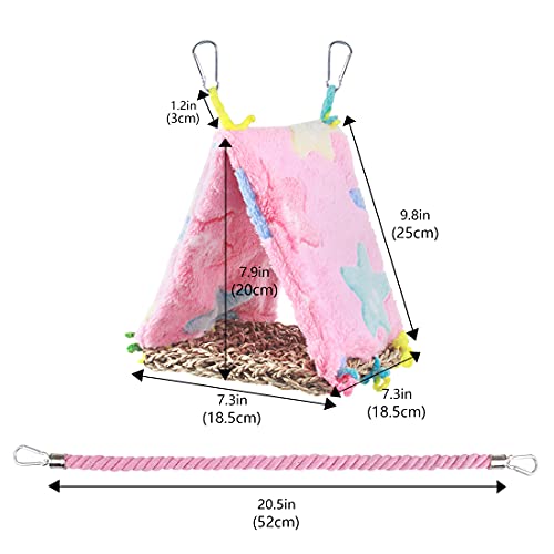 BundleMall Hamaca colgante para casa de nido de pájaros, cabaña para loros, jaulas, accesorios para pájaros, parakeet, tienda de campaña columpios de pájaros (Set-C)