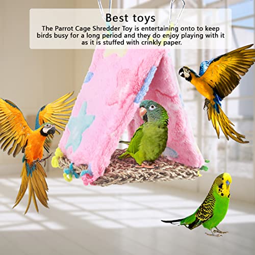 BundleMall Hamaca colgante para casa de nido de pájaros, cabaña para loros, jaulas, accesorios para pájaros, parakeet, tienda de campaña columpios de pájaros (Set-C)