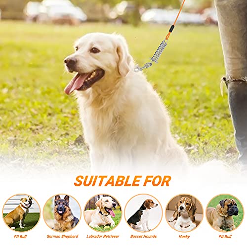 Cable para Atar Perros Upkey 20ft Cable de Amarre para Perros Amarre para Mascotas Cable para Atar al Perro en Exteriores Cordón para Mascotas de Dos Cabezas Correa para Cachorros Medianas (Naranja)