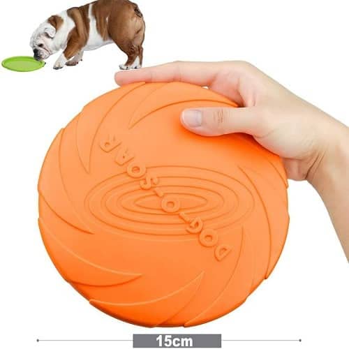 CABLEPELADO Frisbee para Perro Juguete Disco Volador para Perro 15 cm Naranja