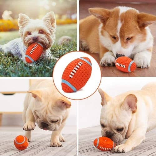 CABLEPELADO Pelota Rugby para Perro con Sonido Naranja (11 cm)