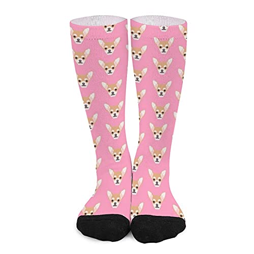 Calcetines deportivos unisex novedad alta comodidad transpirable atlético casual largo tubo medias - Chihuahua lindo perro perro perro cara mascotas perros Chihuahuas