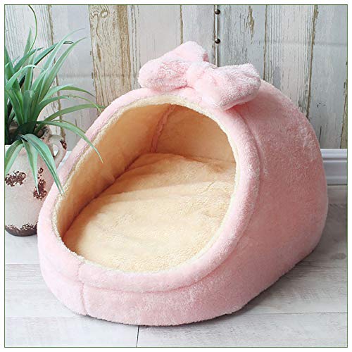 Calculatrice Bowknot 1 cama de mascotas pequeña y mediana para perros, para las cuatro estaciones, otoño e invierno. Cama cálida para bebé. Tamaño M