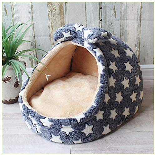 Calculatrice Bowknot 1 cama de mascotas pequeña y mediana para perros, para las cuatro estaciones, otoño e invierno. Cama cálida para bebé. Tamaño M