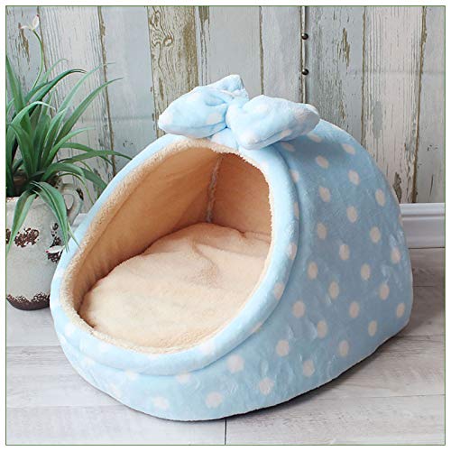 Calculatrice Bowknot 1 cama de mascotas pequeña y mediana para perros, para las cuatro estaciones, otoño e invierno. Cama cálida para bebé. Tamaño M