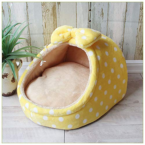 Calculatrice Bowknot 1 cama de mascotas pequeña y mediana para perros, para las cuatro estaciones, otoño e invierno. Cama cálida para bebé. Tamaño M