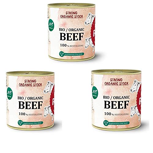 Caldo de Ternera BEEF para Perros y Gatos 300 ml - Orgánico Sin Conservantes - Aporte COLÁGENO para Huesos y articulaciones | ANIMALUJOS (3 LATAS 300 ML)