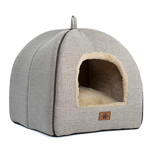 Cama de gato para gatos de interior – Cama cueva de gato, casa de gato, tienda de campaña con almohada acolchada extraíble lavable, camas para gatos y muebles, cama para mascotas WINDRACING