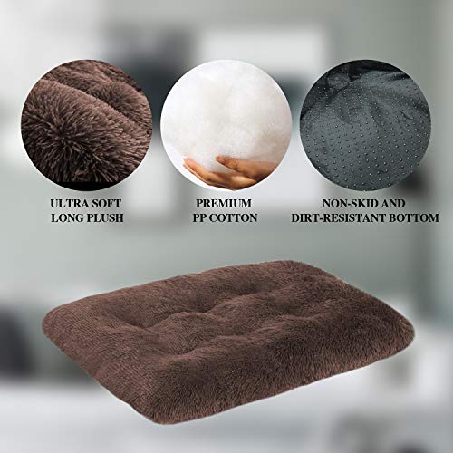 Cama de peluche para perros de tamaño mediano, sofá para perros, lavable, muy suave, cesta para perros con cojín antideslizante, cama para mascotas grandes