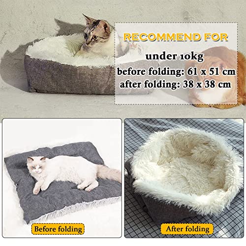 Cama Gato y Perros 2 en 1 Almohadas para Camas para Perros Cojín de Cama para Mascotas Cama para Perros Pequeños Lavable Felpa Sofá de Gatos Muy Suave Cómoda Adecuado para perros gatos