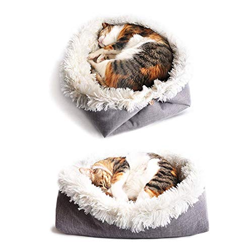 Cama Gato y Perros 2 en 1 Almohadas para Camas para Perros Cojín de Cama para Mascotas Cama para Perros Pequeños Lavable Felpa Sofá de Gatos Muy Suave Cómoda Adecuado para Perros/Gatos pequeños