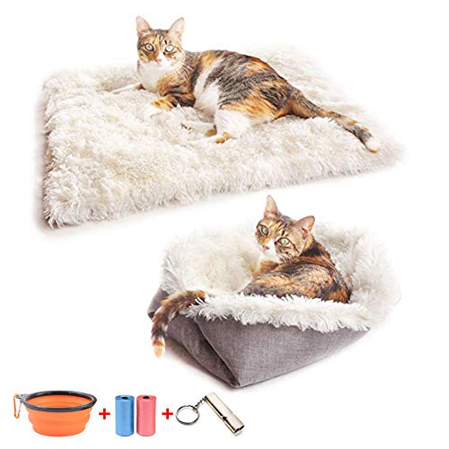 Cama Gato y Perros 2 en 1 Almohadas para Camas para Perros Cojín de Cama para Mascotas Cama para Perros Pequeños Lavable Felpa Sofá de Gatos Muy Suave Cómoda Adecuado para Perros/Gatos pequeños