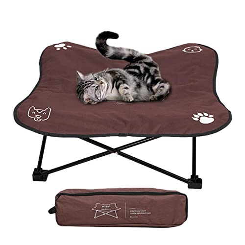 Cama impermeable para perros - Cama elevada para gatos, colchonetas para perros para dormir, cama portátil lavable para perros con marco estable y tapete de tela Oxford, cuna plegable de viaje Teetree