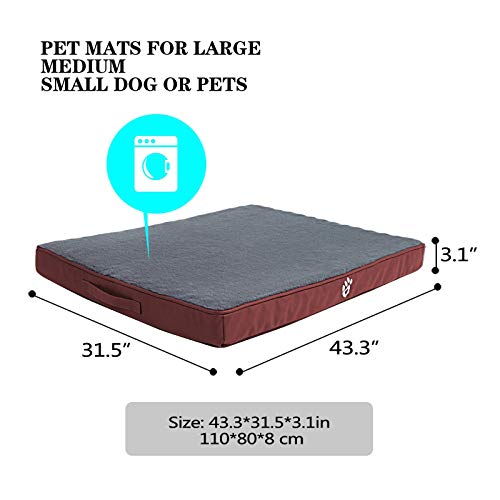 Cama ortopédica para Perros pequeños, medianos y Grandes, colchón para Perros Lavable, Almohada de Espuma en Forma de Caja de Huevos con Funda extraíble，XXXL Rojo