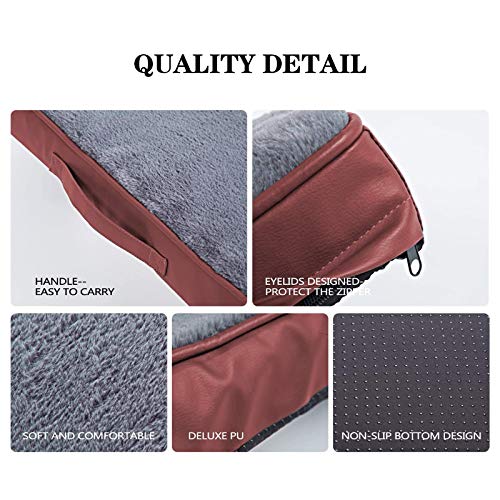 Cama ortopédica para Perros pequeños, medianos y Grandes, colchón para Perros Lavable, Almohada de Espuma en Forma de Caja de Huevos con Funda extraíble，XXXL Rojo