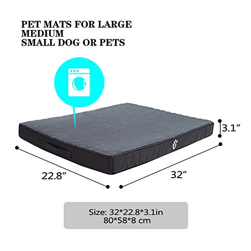 Cama ortopédica para Perros pequeños, medianos y Grandes, colchón para Perros Lavable, Almohada de Espuma en Forma de Caja de Huevos con Funda extraíble,XL Negro