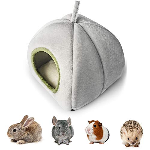 Cama para cobayas, lecho para Conejos,casa para hámsteres para cobayas, hámsteres sirios, Chinchillas, Hurones y Otros Animales pequeños Que pesen Menos de 1,2 kg (Gris)