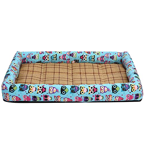 Cama para mascotas Accesorios para perros Four Seasons Enfriamiento general y transpirable Estera cuadrada de verano Nido Almohadilla para dormir para suministros para mascotas Cama para perros-Búho a