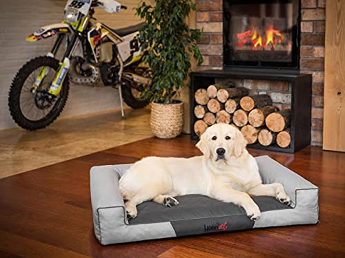 Cama para mascotas, cojín para perros, tumbona, cojín para perros, cama, sofá, cesta para mascotas, sofá para perros, con piedras ecológicas, L – 80 x 55 cm