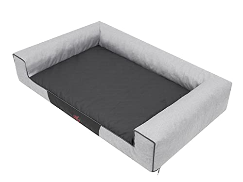 Cama para mascotas, cojín para perros, tumbona, cojín para perros, cama, sofá, cesta para mascotas, sofá para perros, con piedras ecológicas, L – 80 x 55 cm