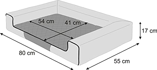 Cama para mascotas, cojín para perros, tumbona, cojín para perros, cama, sofá, cesta para mascotas, sofá para perros, con piedras ecológicas, L – 80 x 55 cm