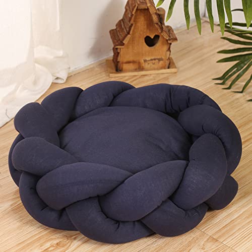 Cama para Mascotas con Forma De Rosquilla, Perro Y Gato, Cálida Y Redonda, Perrera, Sofá Suave para Cachorros, Cojín De Lujo para Gatos, Cama, Saco De Dormir, Alivio Ortopédico,Navy Blue,35cm