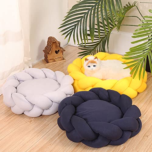 Cama para Mascotas con Forma De Rosquilla, Perro Y Gato, Cálida Y Redonda, Perrera, Sofá Suave para Cachorros, Cojín De Lujo para Gatos, Cama, Saco De Dormir, Alivio Ortopédico,Navy Blue,35cm