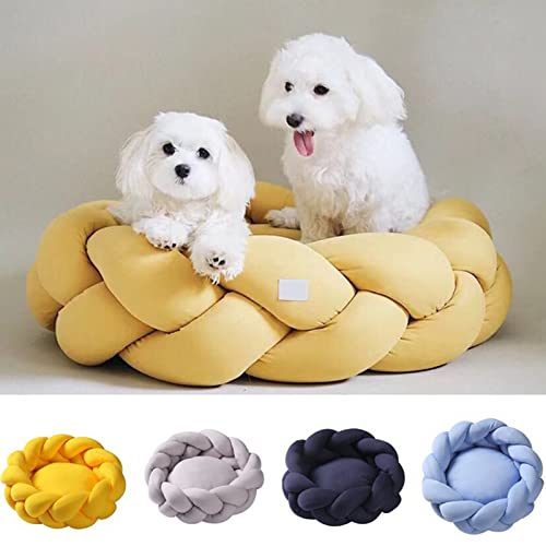 Cama para Mascotas con Forma De Rosquilla, Perro Y Gato, Cálida Y Redonda, Perrera, Sofá Suave para Cachorros, Cojín De Lujo para Gatos, Cama, Saco De Dormir, Alivio Ortopédico,Navy Blue,35cm