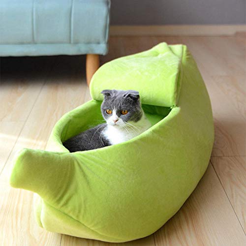 Cama Para Mascotas Para Gatos Y Perros，Cama De Gato En Forma De Plátano Casa Cojín Cálido Y Acogedor Para Cachorros Perrera Sofá Portátil Portátil Para Mascotas Lindo Saco De Dormir Cesta Dive