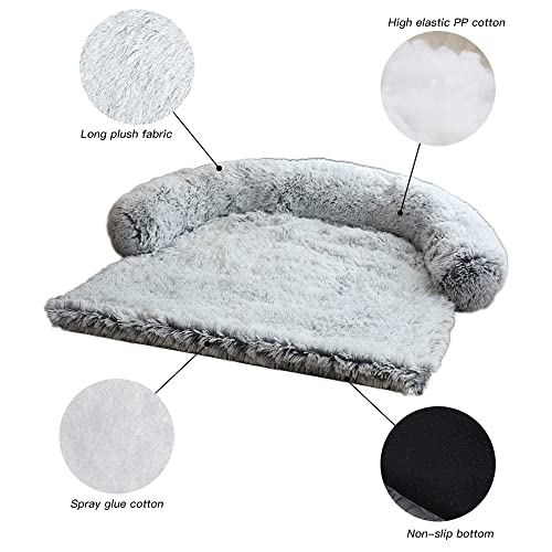 Cama para perro lavable y calmante, cómoda para sofá, jaula, colchón para dormir profundo, manta de felpa para mascotas con parte inferior antideslizante para aliviar la ansiedad (XS, gris oscuro-A)