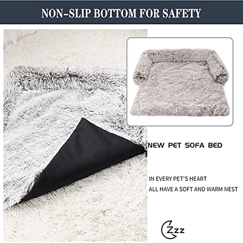 Cama para perro lavable y calmante, cómoda para sofá, jaula, colchón para dormir profundo, manta de felpa para mascotas con parte inferior antideslizante para aliviar la ansiedad (XS, gris oscuro-A)