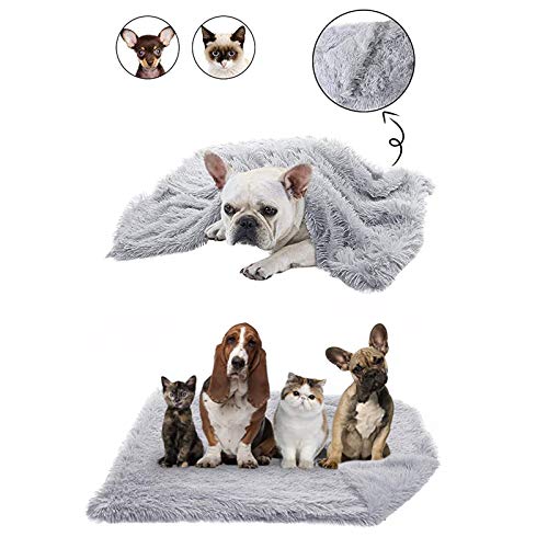 Cama para Perros Gatos y Mantas Perros 2 Piezas de felpa suave Camas redondas para rosquillas Almohadas para Perros Cojín para Camas para Gatos con Calentamiento Automático Cojín para Sofá para Perros