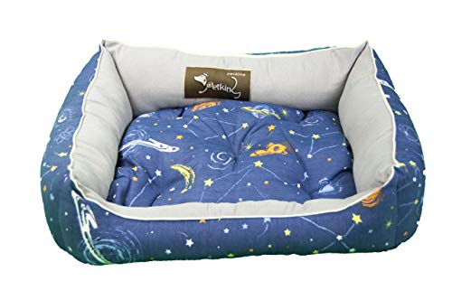 ? Cama para Perros, Sofá para Perros, Cesta para Perros con Cojín Extraíble Estampado Galaxia + Cama Palet Europeo NUEVOS A ESTRENAR ? … (Colchoneta, M (65x55x23.5 cm))