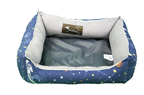 ? Cama para Perros, Sofá para Perros, Cesta para Perros con Cojín Extraíble Estampado Galaxia + Cama Palet Europeo NUEVOS A ESTRENAR ? … (Colchoneta, M (65x55x23.5 cm))