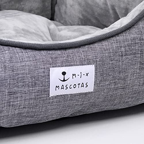 Cama para Perros Super Cómoda Cama para Mascotas con Suave Cama de Perros y Gatos Alfombra para Mascotas (52*40*20cm, Gris)