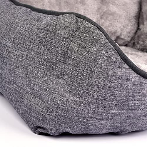 Cama para Perros Super Cómoda Cama para Mascotas con Suave Cama de Perros y Gatos Alfombra para Mascotas (Gris, 52*40*20cm)