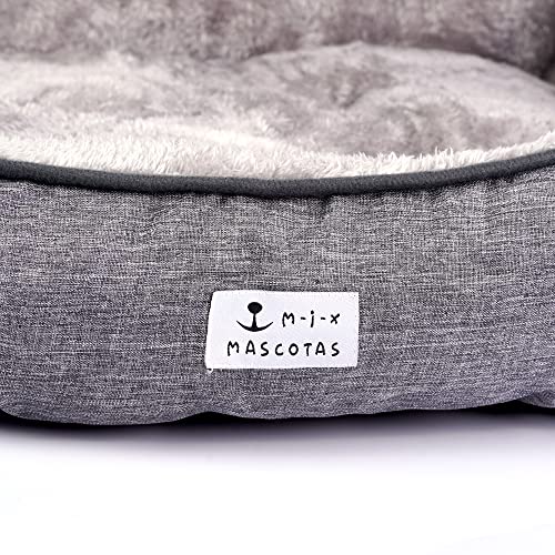 Cama para Perros Super Cómoda Cama para Mascotas con Suave Cama de Perros y Gatos Alfombra para Mascotas (Gris, 68*50*21cm)