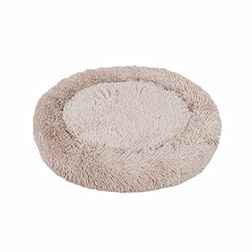 Cama Perro Grande Cama Antiestres Perro Funda Extraíble Donut Perro Cama Banda Antideslizante Parte Inferior Lavables,X/S/L/XL, Rosa/Gris Claro/Gris Oscuro/Rojo/Marrón Claro(Marrón Claro，80cm)