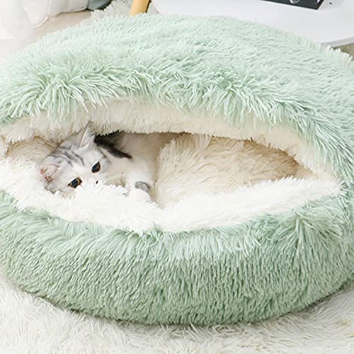 Cama Redonda de Felpa para Perros, Cama para Gatos, Cómoda y Cálida Cama de Iglú para Perros, Cueva para Gatos, Nido para Mascotas Suave y Silencioso, Casa para Mascotas de Interior para Gatos Perrito