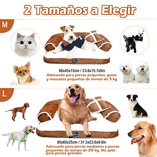 Camas para Perros Gatos Grande - RFAIKA Plush Caseta Perro es Suave y No se Colapsa Puede Proteger la Columna Vertebral de tu Mascota y Hacer Que tu Mascota Duerma más Cómoda, Viene con una Almohada