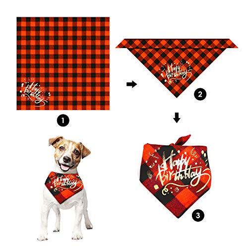 Camidy Pet Birthday Hat Bandana Banners Cake Topper Set, Dog Happy Birthday Party Supplies for Pet Birthday Gift Decor