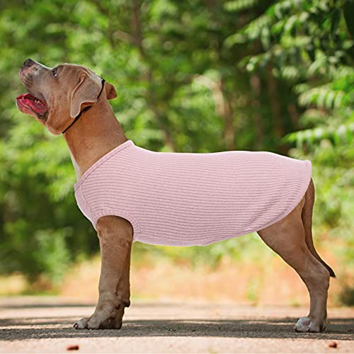 Camisa para Perros pequeños, Gatos o Mascotas a Rayas Camiseta de Verano Chaleco de Cachorro, básico Camiseta de Tirantes de algodón Suave Ropa para Chihuahua (X-Small, Rosa)