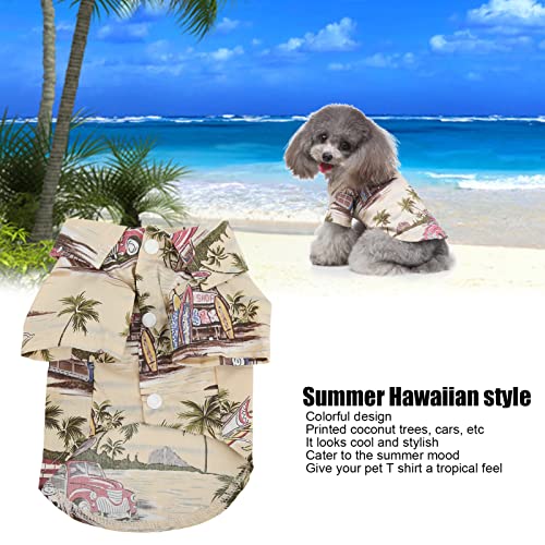 Camisas de Verano para Mascotas, Camisa de Perro Hawaiana Suave Y Fresca de Tela de Peso Ligero con Estampado de árbol de para Perros Y Gatos(M)